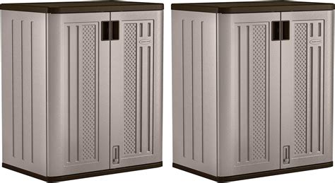 Suncast Cu Ft Heavy Duty Resin Garage Base Storage Cabinet Platinum