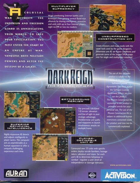 Dark Reign The Future Of War 1997 Windows Box Cover Art MobyGames