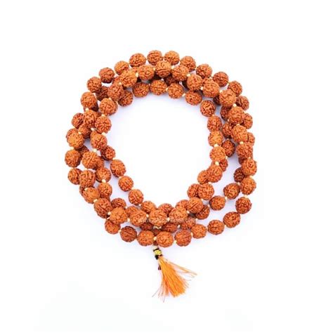 Brown 5 Mukhi Rudraksha Jaap Mala Spiritual Use Japa Shape Round At