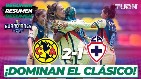 Resumen Y Goles América 2 1 Cruz Azul Torneo Guard1anes 2021 Liga Mx J16 Tudn Youtube