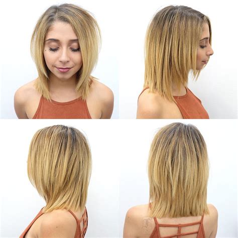 Long Blonde Textured Bob With Face Framing Layers The Latest