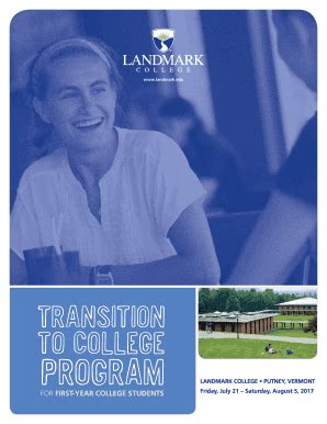 Fillable Online Landmark FOR FIRST YEAR COLLEGE STUDENTS Landmark