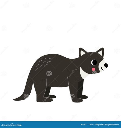 Vector Picture Of Cute Tasmanian Devil Isolated On White Background