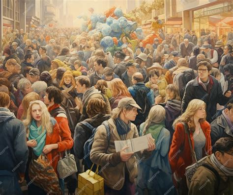 Premium Photo | A swarming crowd of shoppers