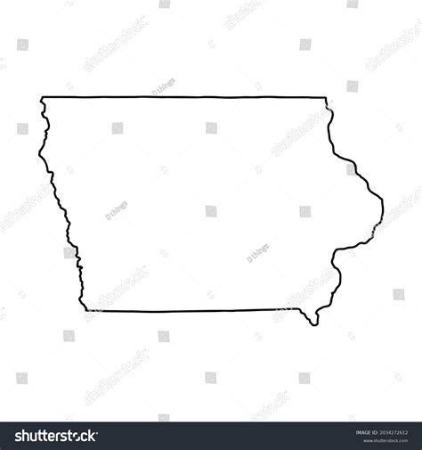 Outline Map Of Iowa White Background Usa State Royalty Free Stock