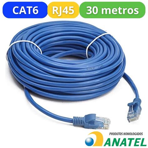 Cabo De Rede Cat Lan Ethernet Rj Metros Montado Alta Velocidade