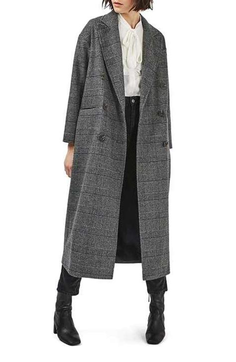 Topshop Glen Plaid Wool Blend Coat Wool Plaid Glen Plaid Coat