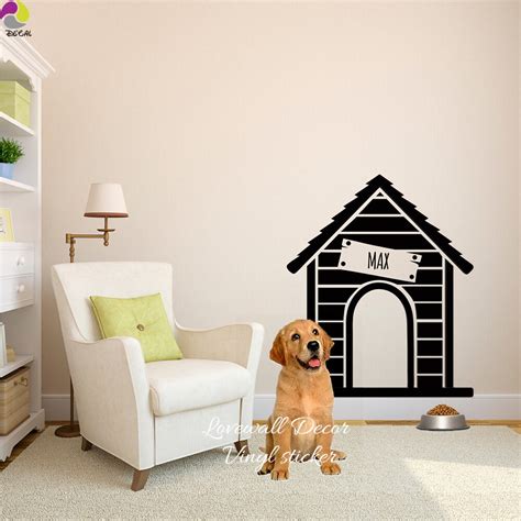 Pegatina De Pared Personalizada Con Nombre De Casa De Perro Calcoman A