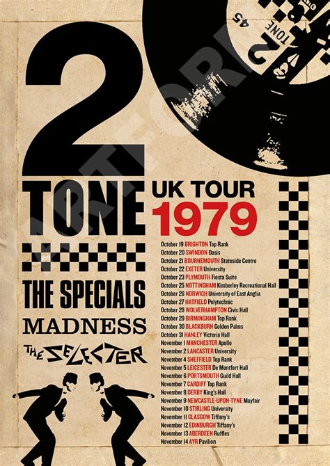 TWO TONE Madness The Specials 1979 UK Tour Poster A3 Size Etsy