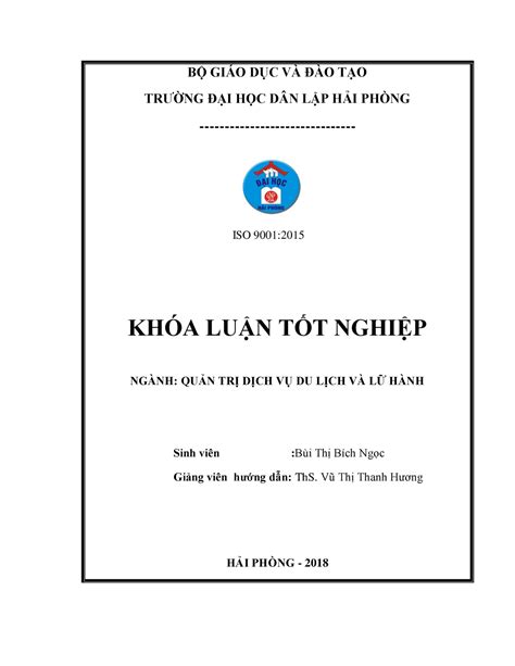 Đồ án tốt nghiệp du lịch Thực trạng và giải pháp nâng cao chất lượng