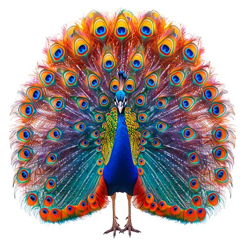 Majestic Peacock Displaying Vibrant Plumage 48035990 Png