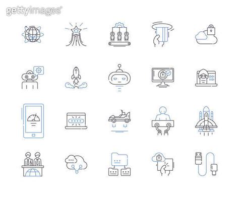 Cybersecurity Outline Icons Collection Cybersecurity Hacking Malware