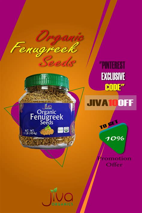 Jiva Organics Organic Fenugreek Seeds Whole Pound Jar Methi Seed