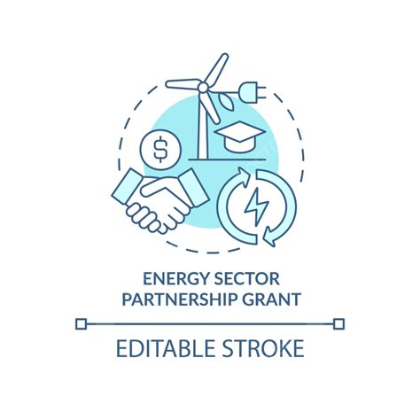 Gambar Ikon Konsep Hibah Kemitraan Sektor Energi Menggambar Pirus