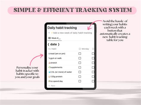 Notion Habit Tracker Template Aesthetic Notion Productivity Tracker