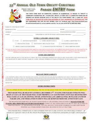 Fillable Online Oldtownorcutt Rd Parade Registration Form Revd