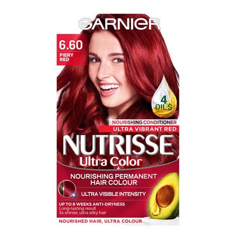 Garnier Nutrisse Ultra Fiery Red 660 Permanent Hair Dye Wilko