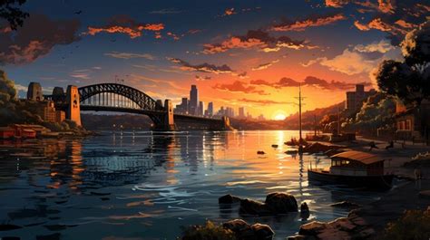 Premium AI Image | Illustration of the Sydney Harbour Bridge