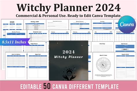 Witchy Planner For Canva Kdp Interior