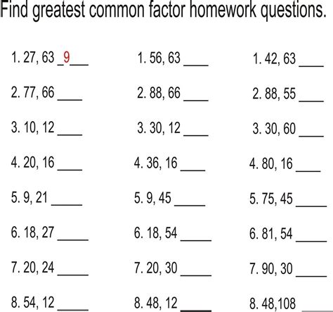 Gcf And Lcm Worksheets Grade