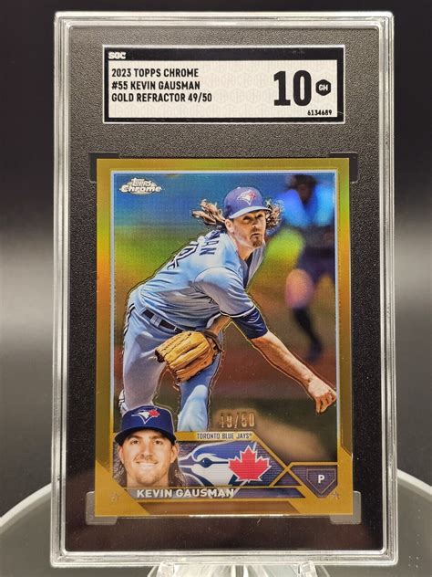 Topps Chrome Kevin Gausman Gold Refractor D Blue Jays Sgc