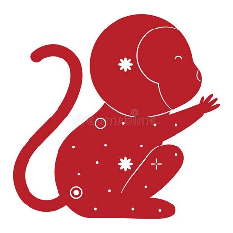 Monkey chinese zodiac stock vector. Illustration of festive - 263629682