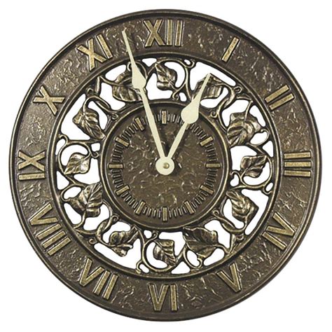 Whitehall Products 12 In French Bronze Ivy Silhouette Wall Clock 01834 The Home Depot