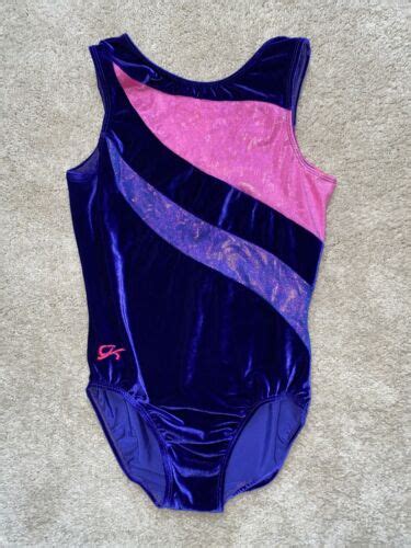 Gk Elite Sz Adult Large L Purple Velvet Pink Metallic Shimmer Leotard