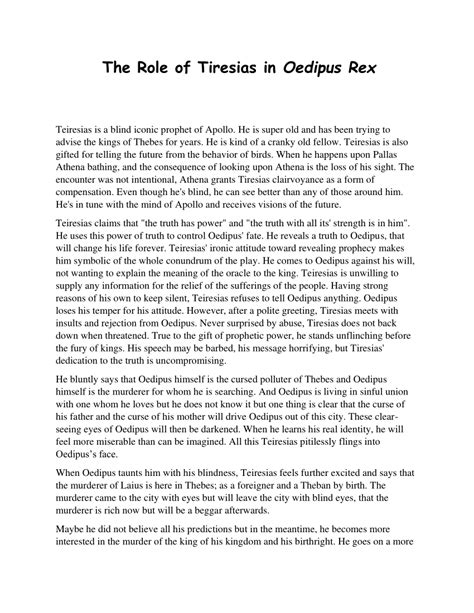 (PDF) The Role of Tiresias in Oedipus Rex