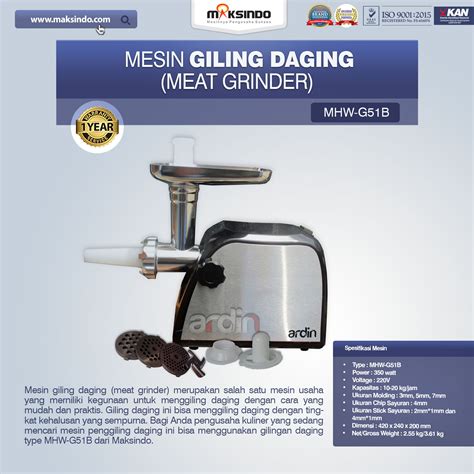 Jual Mesin Giling Daging Meat Grinder MHW G51B Di Pekanbaru Toko