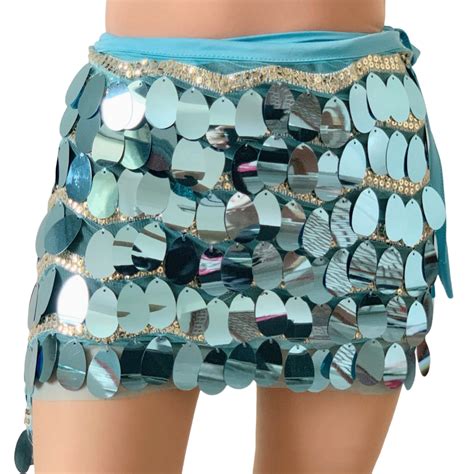 Womens Skirts Glitter Sequin Mini Skirt Sparkly Lace Up Adjustable