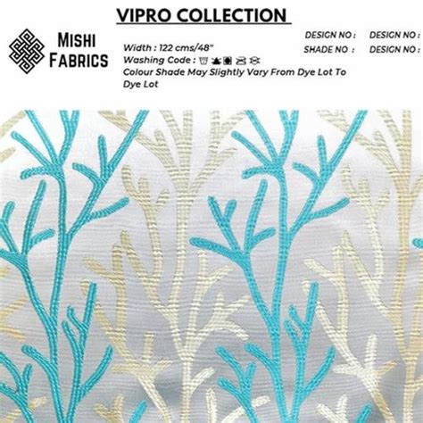 Self Design Blue Gsm Vipro Collection Jacquard Curtain Fabric At Rs