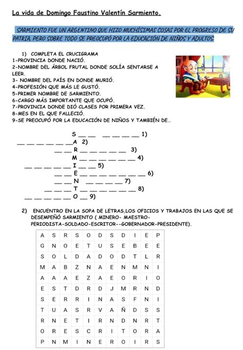 La Vida De Sarmiento Worksheet Teachers Education Workbook