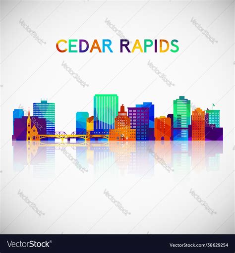 Cedar rapids skyline silhouette Royalty Free Vector Image