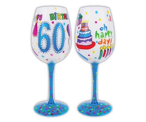 15 Oz Happy 60th Birthday Wine Glass Wilford And Lee Home Accents