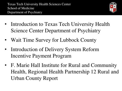 Ppt Texas Tech University Health Sciences Center School Of Medicine