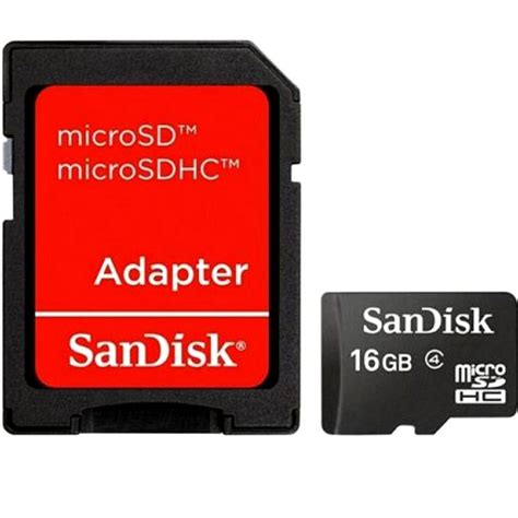 Cartão de Memória SanDisk 16GB Micro SDHC Adaptador SD 1 LINHA