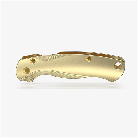 Brass Lotus Scales For Spyderco Paramilitary 2 Knife Flytanium