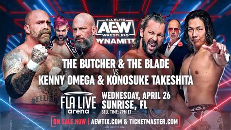 Aew Dynamite April 24 Omega Takeshita Tag International Title Match Added