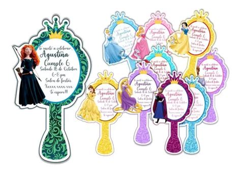 Invitacion Princesas Disney Tipo Espejo Tarjetas Cumplea Os En Venta En