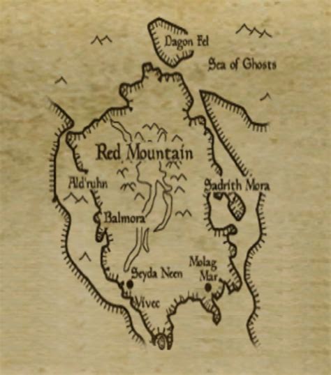 Morrowindmap Of Red Mountain The Unofficial Elder Scrolls Pages Uesp