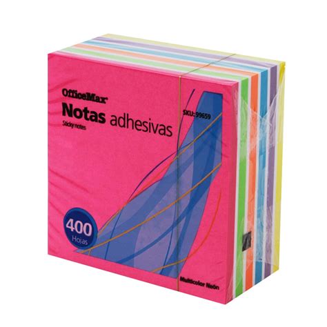 Notas Adhesivas Omx Neon Multicolor 3x3 400hj Kiosko