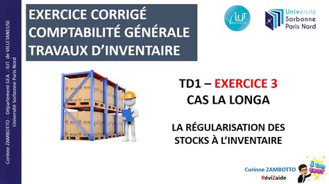 Exercice corrigé de comptabilité générale Régularisation des stocks à