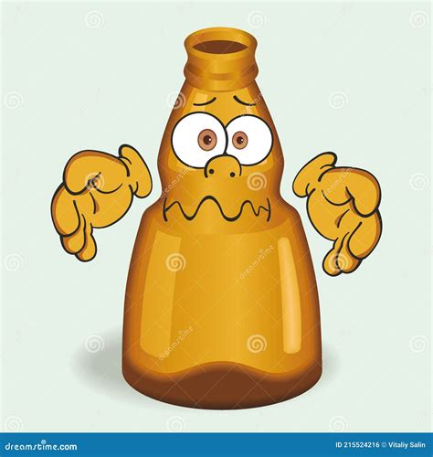 Glass Bottle Cartoon Mascot International Beer Day Stock Vector Illustration Of Face Drink