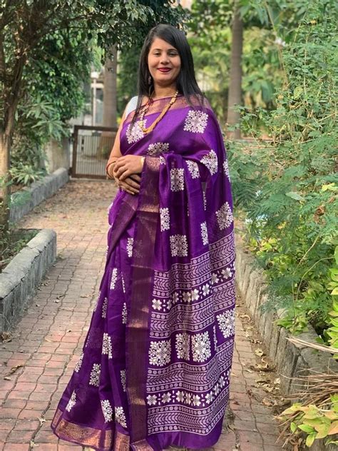 Weaving Pure Dola Silk With Jacquard Border Purple Saree 63 M With