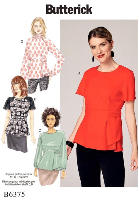 Sewing Pattern Womens Blouse Pattern Long Sleeve Top Pattern Short Sleeve Top Pattern Butter