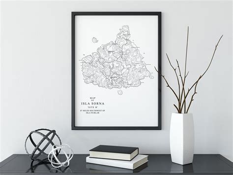 Jurassic Park Isla Sorna Map Poster Isla Sorna Site B Map Etsy