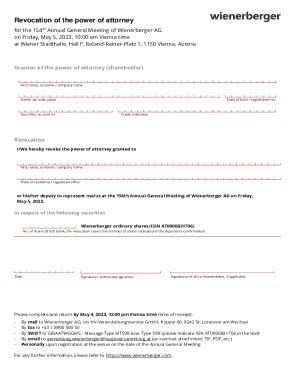 Fillable Online Revocation Of A Power Of Attorney Form Fax Email