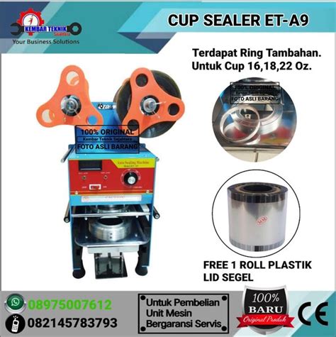 Jual Mesin Segel Pres Gelas Plastik Cup Sealer Semi Otomatis Et A9 Di