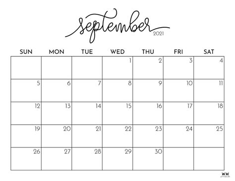 September Calendar Template Abbye Annissa